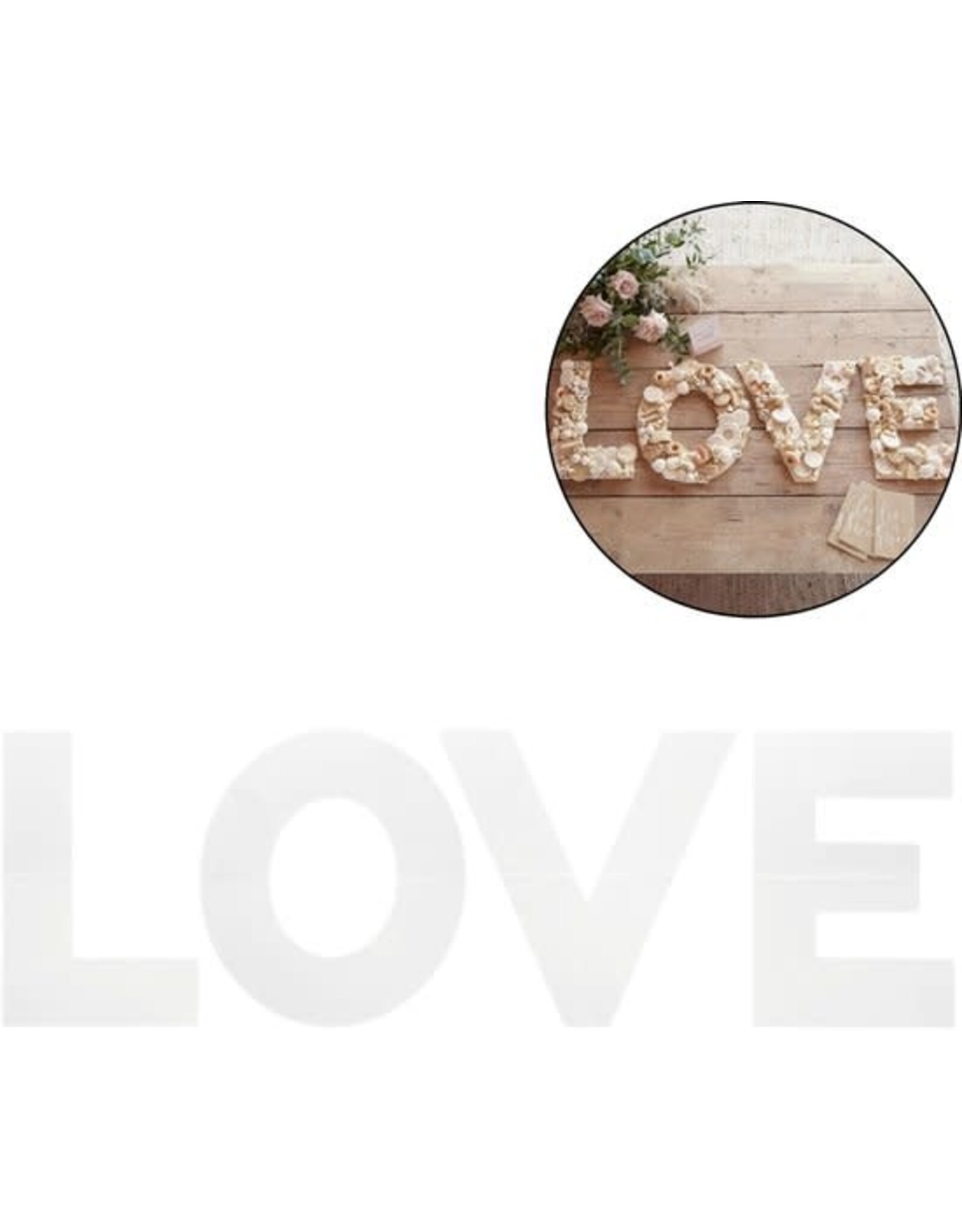 Ginger Ray Love Wit - 41.5 cm/ Hapjesplank Love Wit - 41.5 CM