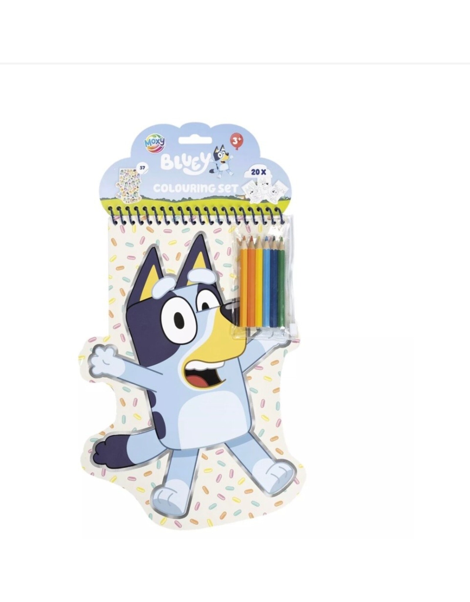 Bluey Bluey kleurblok 2D pagina's met 6 potloden