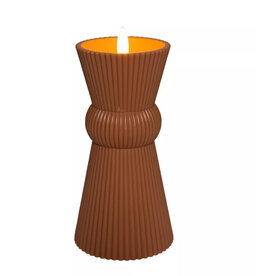 anna`s collection Buitenkaars 3D-vlam terra 8x8x17,5cm