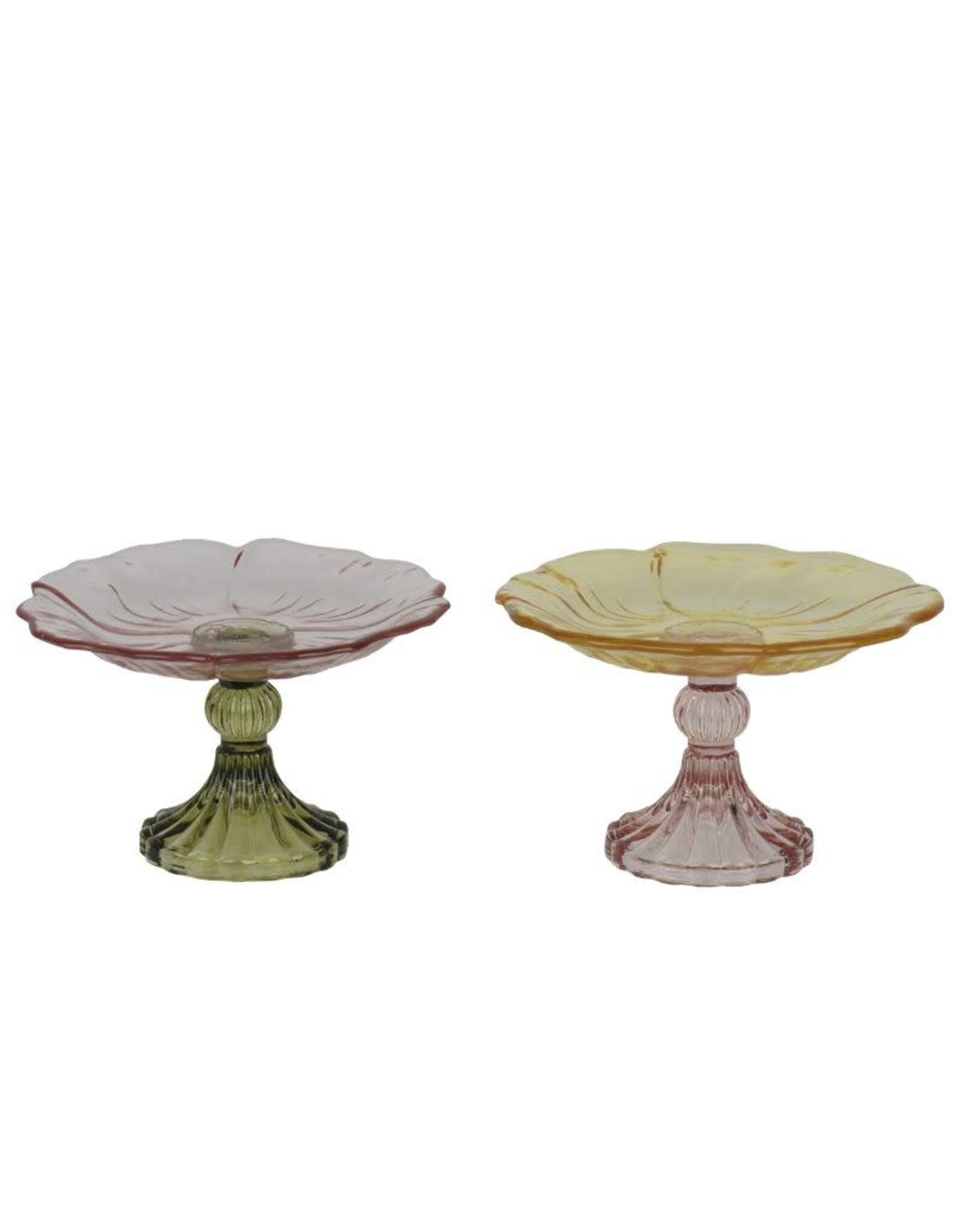 KITCHEN GOODS & MORE Etagere bloem glas 2 assorti Ø16xH9,8cm