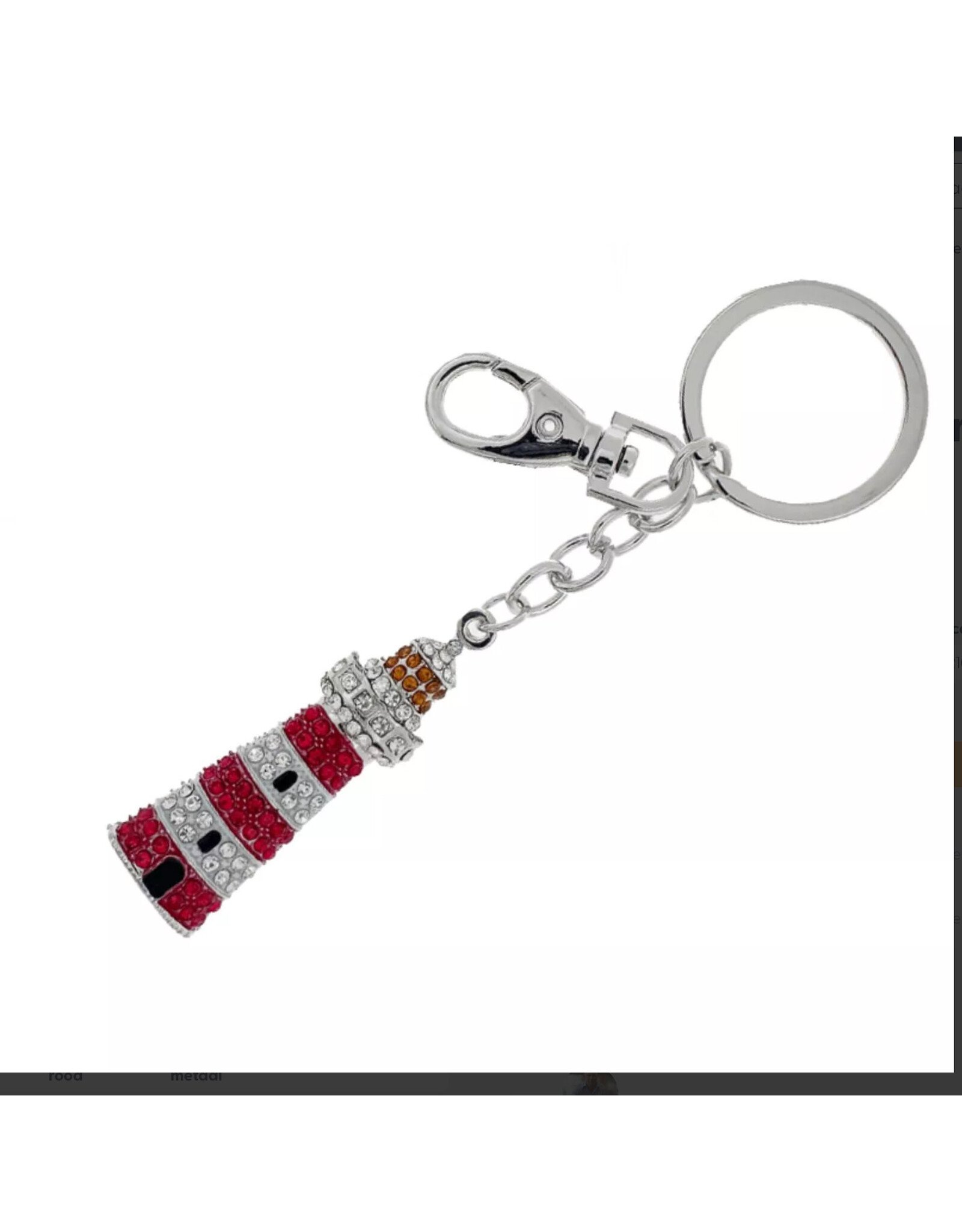 Sleutelhanger vuurtoren bling metaal 5cm
