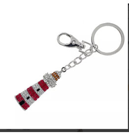 Sleutelhanger vuurtoren bling metaal 5cm