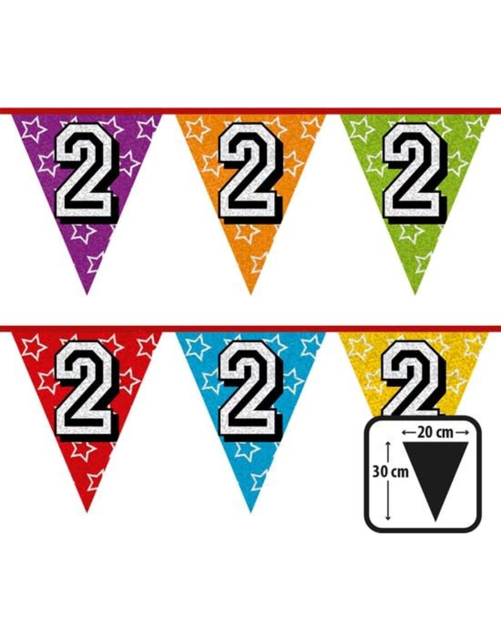 BOLAND Boland - Holografische vlaggenlijn '2' - Regenboog