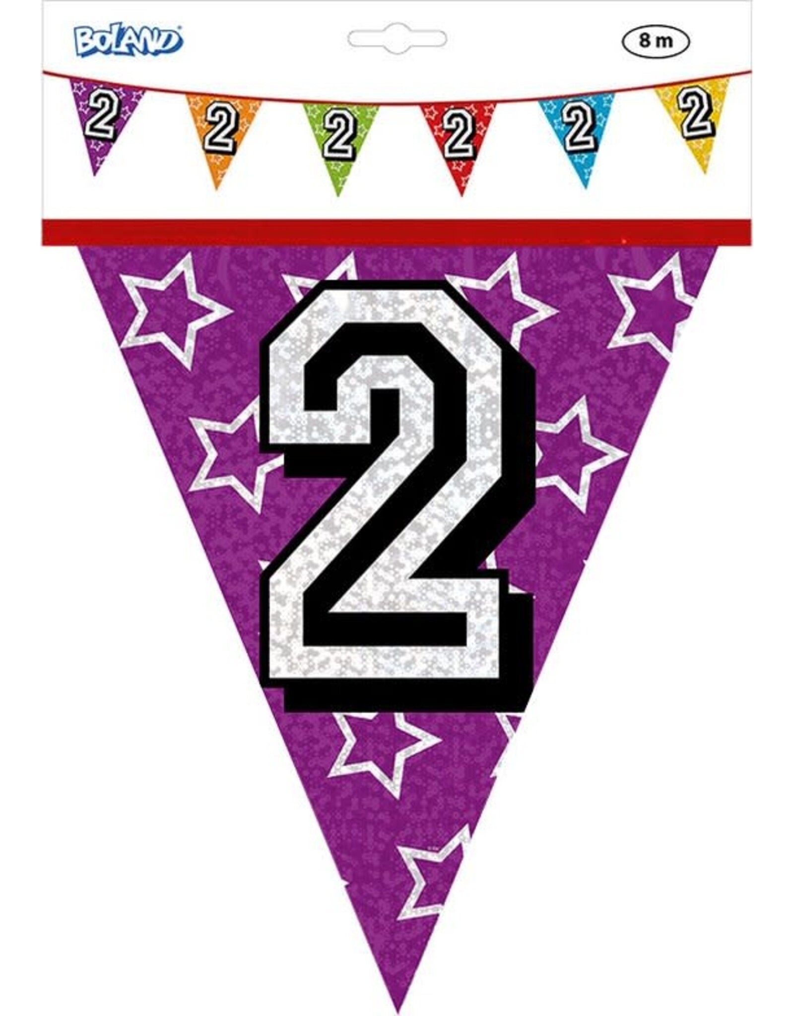 BOLAND Boland - Holografische vlaggenlijn '2' - Regenboog