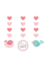 HANG DECORATIE HELLO BABY GIRL 3 STUKS