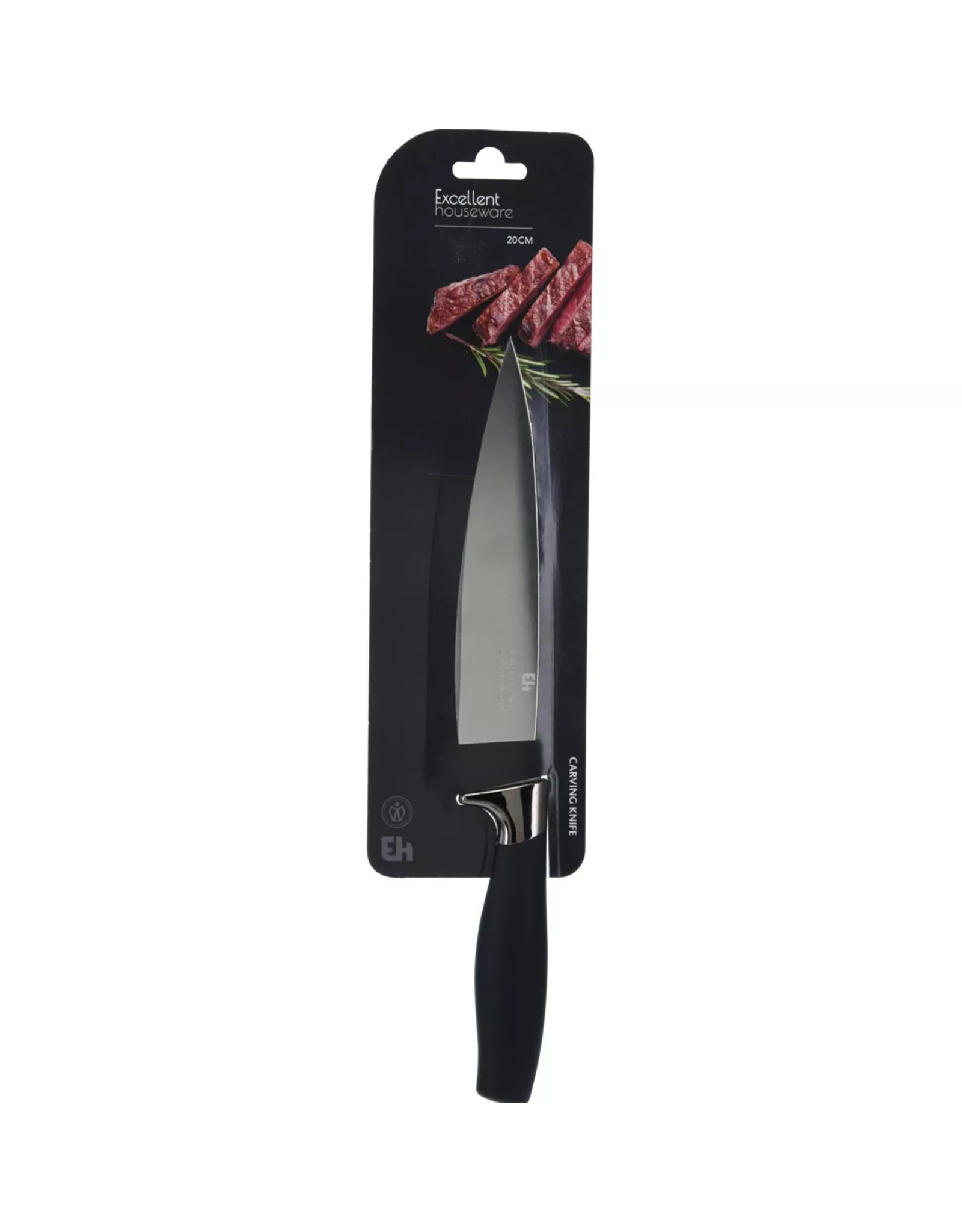 EXCELLENT HOUSEWARE Vleesmes zwart handvat 33cm
