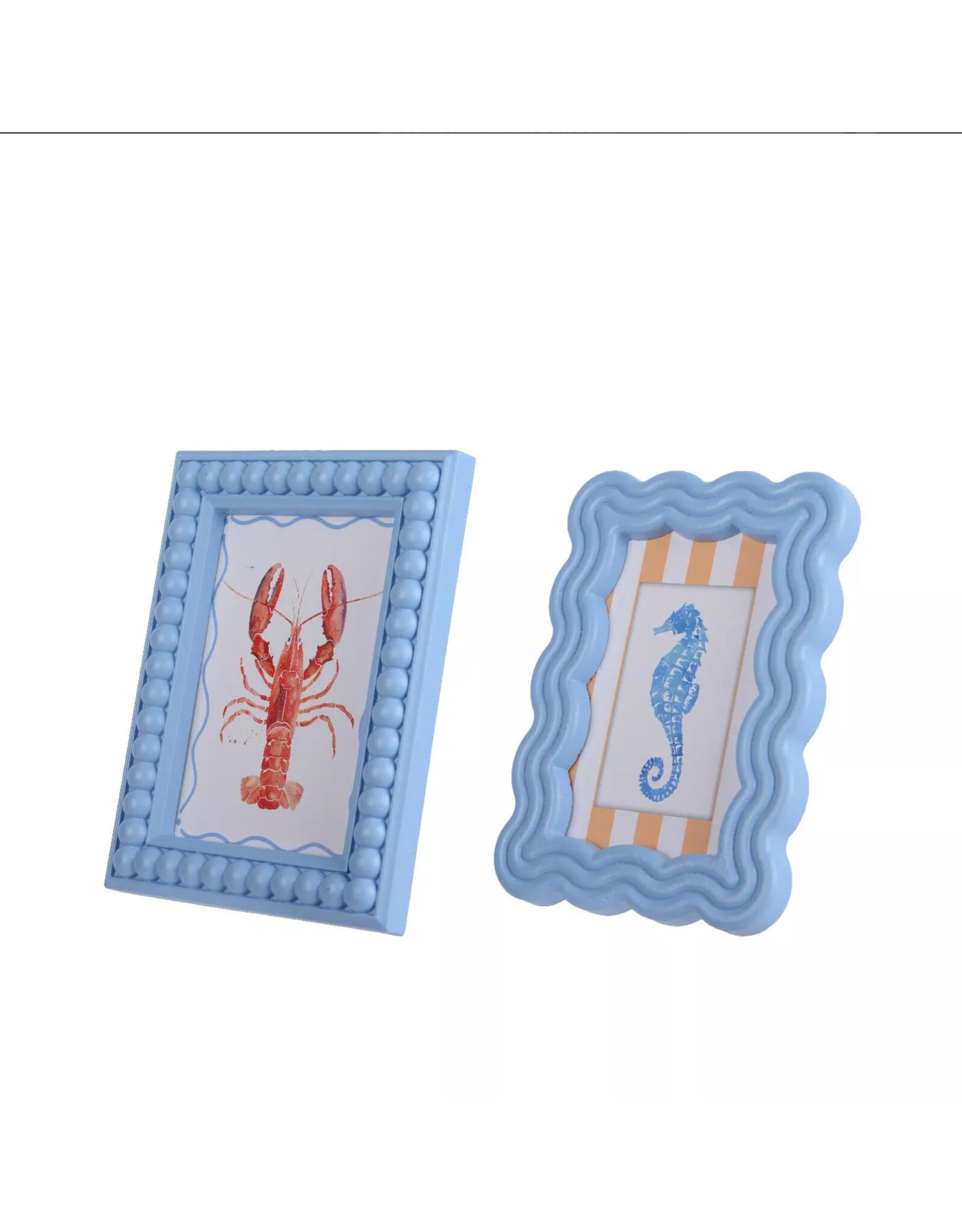 Schilderijtje blauw hout 2x14x19cm