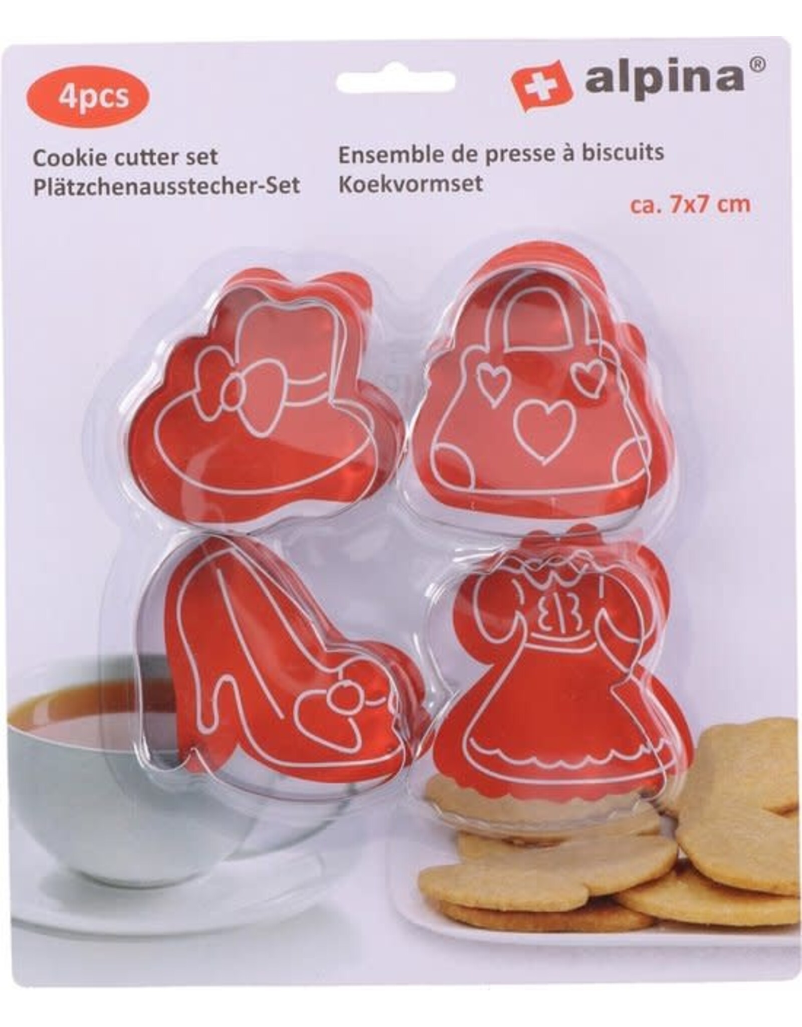 ALPINA Alpina Koekvormen 7 Cm Rvs Grijs 4 Stuks