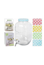 EXCELLENT HOUSEWARE Drankdispenser glas 4 Liter 4 ass kleur