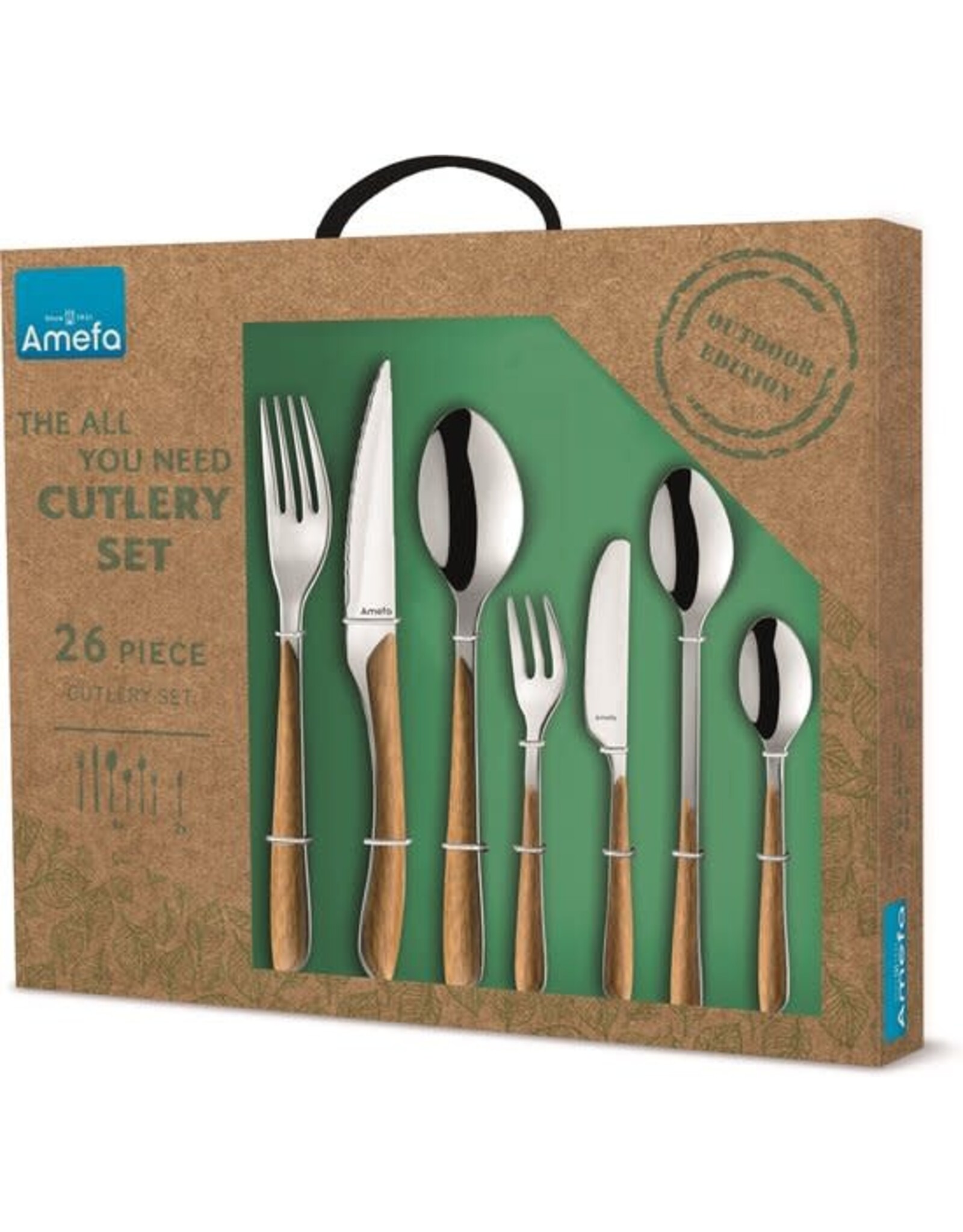 AMEFA Amefa 26-delige Bestekset Eclat All You Need natuurlijk hout