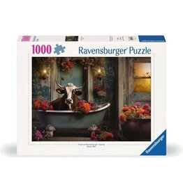 RAVENSBURGER Ravensburger puzzel The cow in the bathtub - Legpuzzel - 1000 stukjes