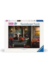 RAVENSBURGER Ravensburger puzzel The cow in the bathtub - Legpuzzel - 1000 stukjes