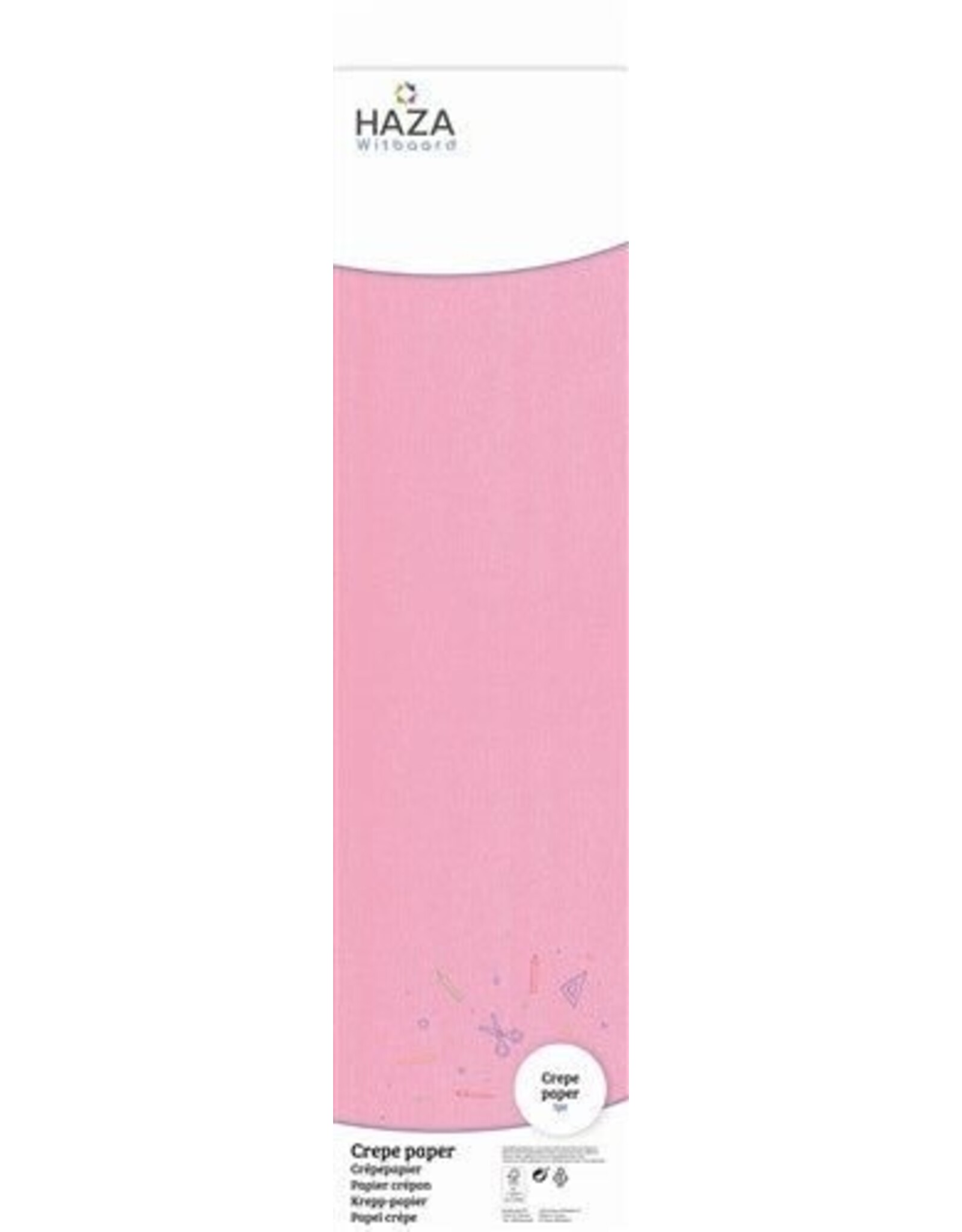 Haza Lichtroze Crepe Papier 2,5m
