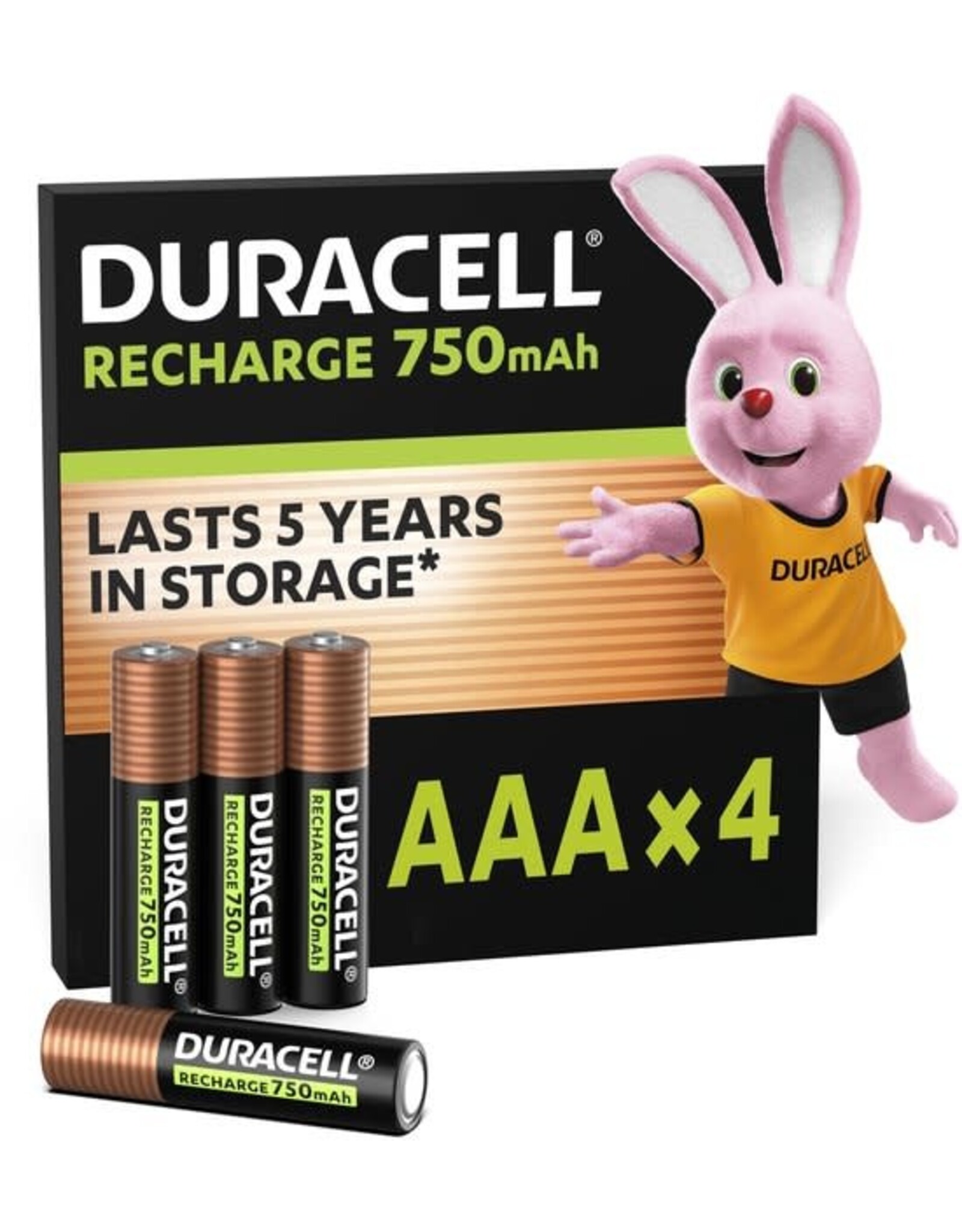DURACELL Duracell Oplaadbare AAA batterijen - 750 mAh NiMH - 4 stuks