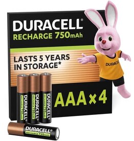 DURACELL Duracell Oplaadbare AAA batterijen - 750 mAh NiMH - 4 stuks