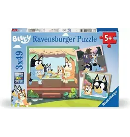 RAVENSBURGER Puzzels voor kinderen 3x49 stukken - Bluey - De avonturen van Bluey