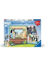 RAVENSBURGER Puzzels voor kinderen 3x49 stukken - Bluey - De avonturen van Bluey