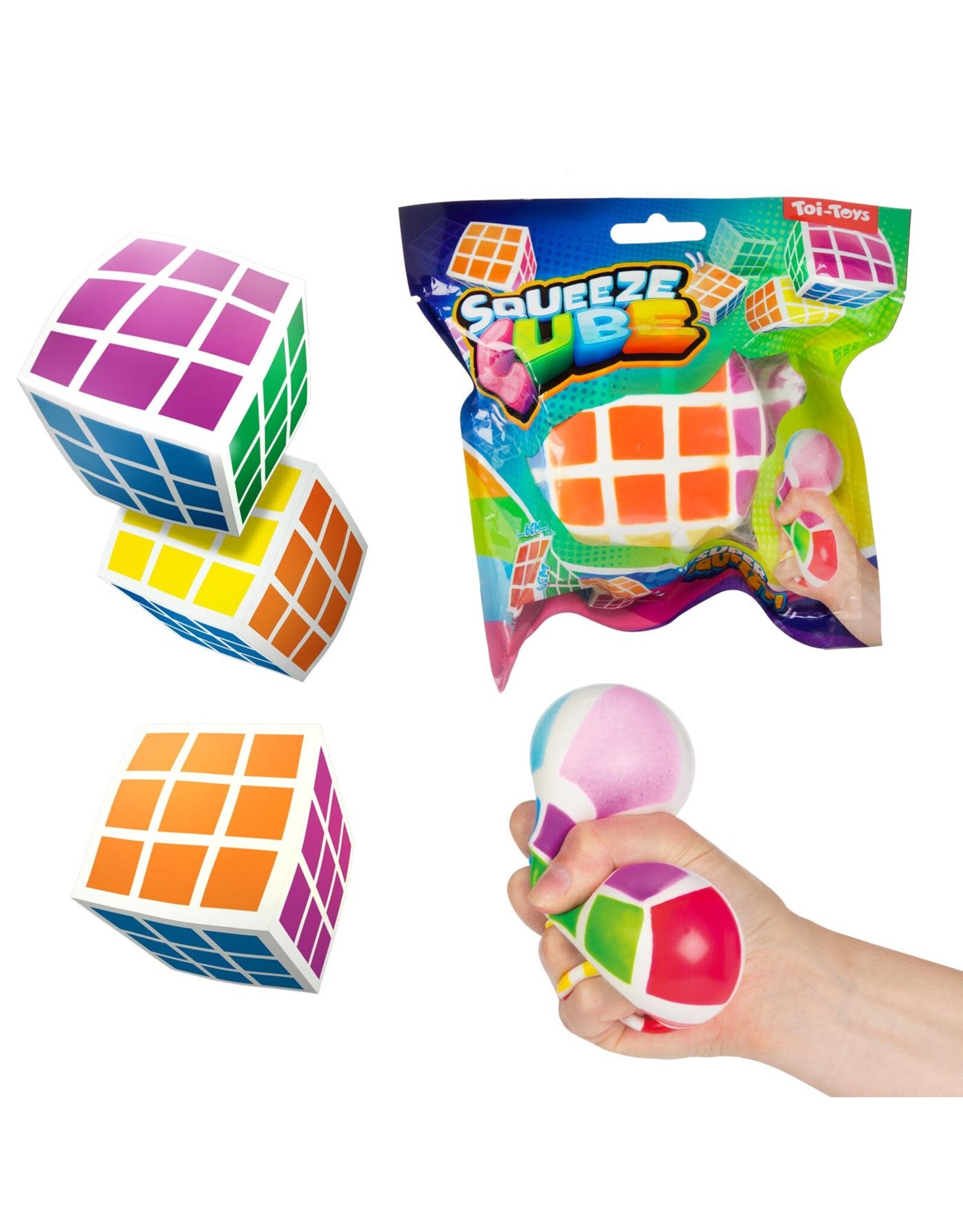 TOI TOYS Toi-Toys Fun Knijpkubus -Magische Puzzel- 6cm