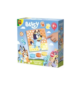 Ses Bluey Vingerafdruk verf kunstwerk