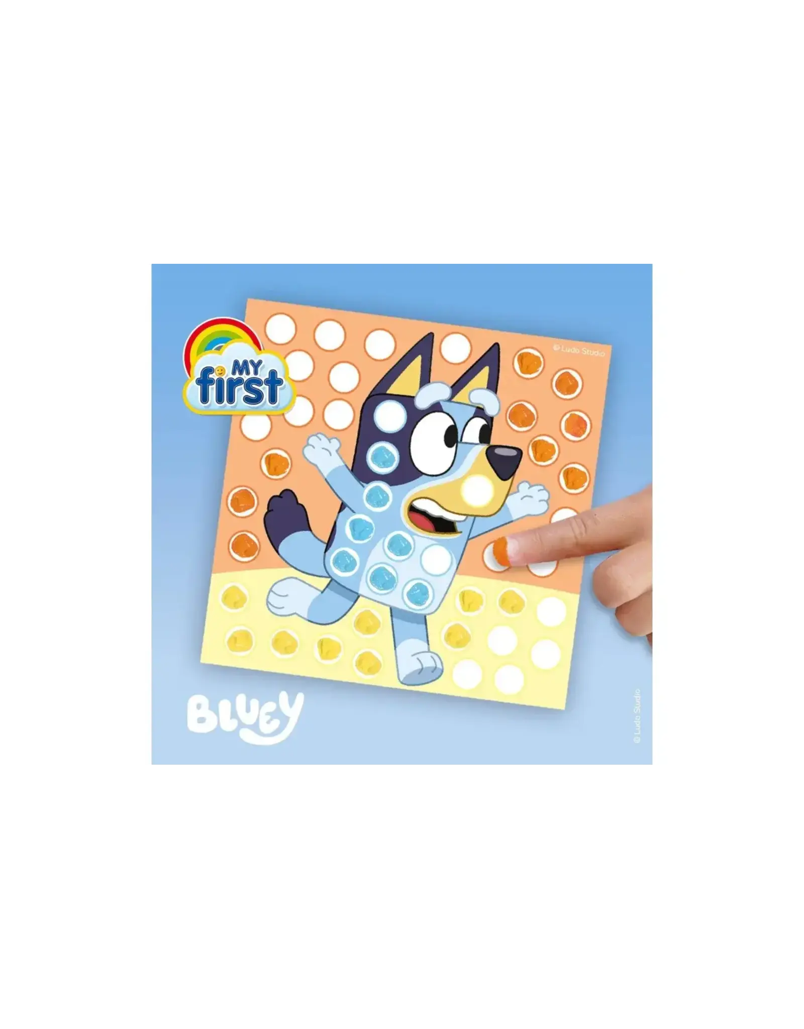 Ses Bluey Vingerafdruk verf kunstwerk