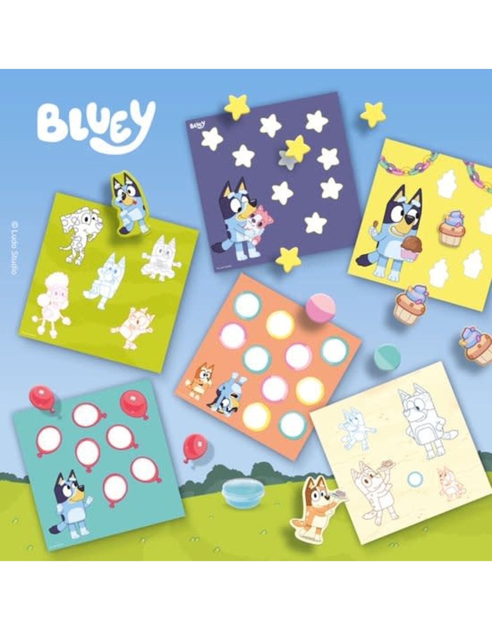 Ses SES Creative Bluey - Vormen plakken met Vingerlijm - Knutselen - Voor Kinderen Vanaf 2 Jaar - 6 Kaarten