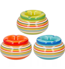 Spaanse asbak streep dessin Ø11cm 3ass