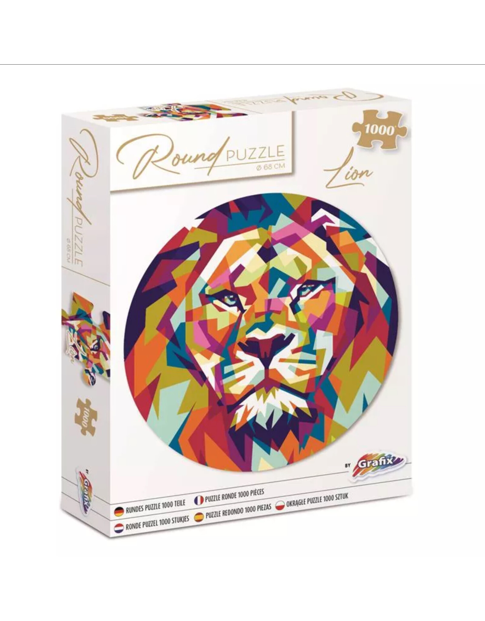 Grafix Ronde Puzzel Leeuw 1000 stukjes