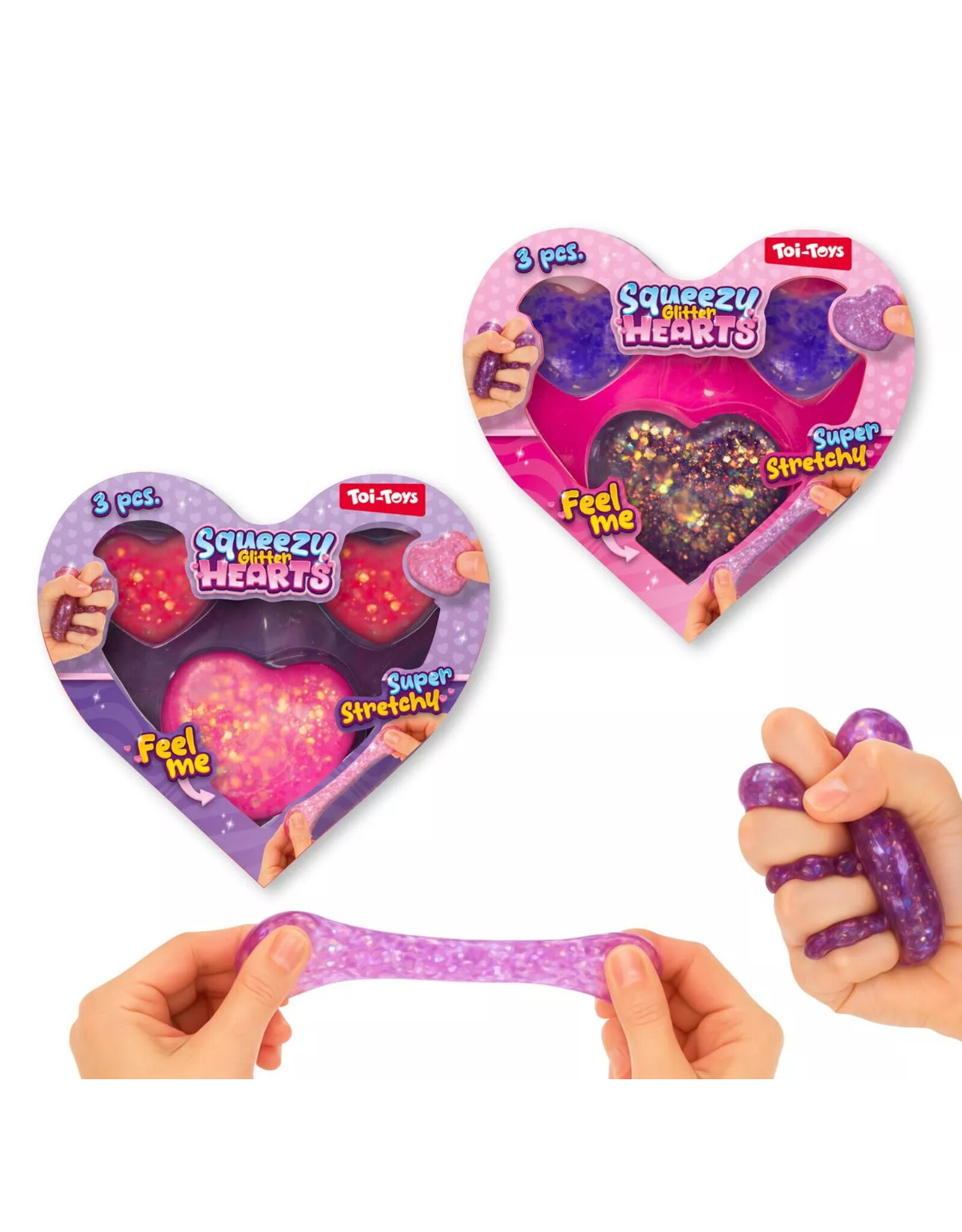 TOI TOYS Knijphartjes SugarGlitter 4,5-6,5cm 3st