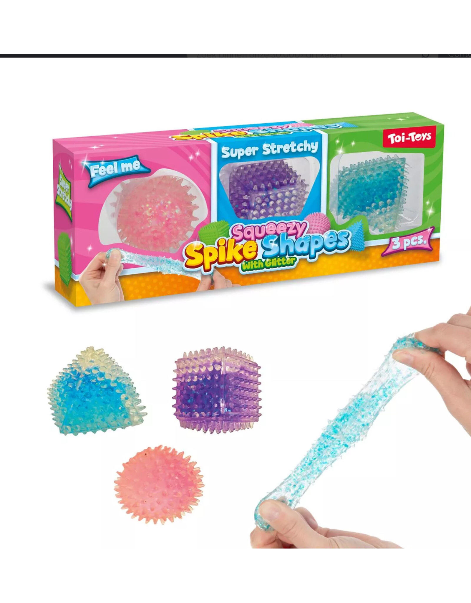 TOI TOYS Knijpfiguren geometrisch 4cm 3st