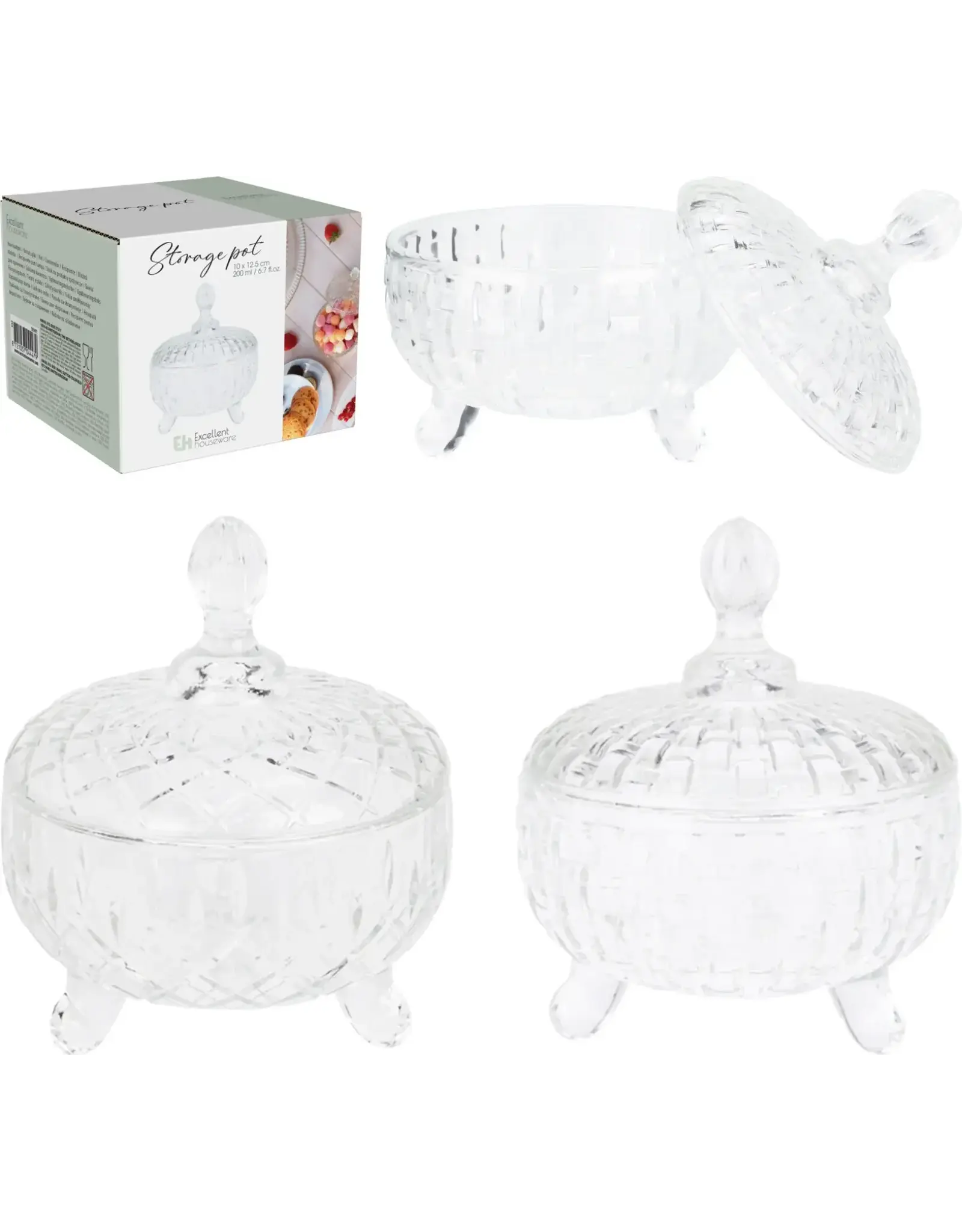 EXCELLENT HOUSEWARE Bonbonniere Glas 200ml in showdoos