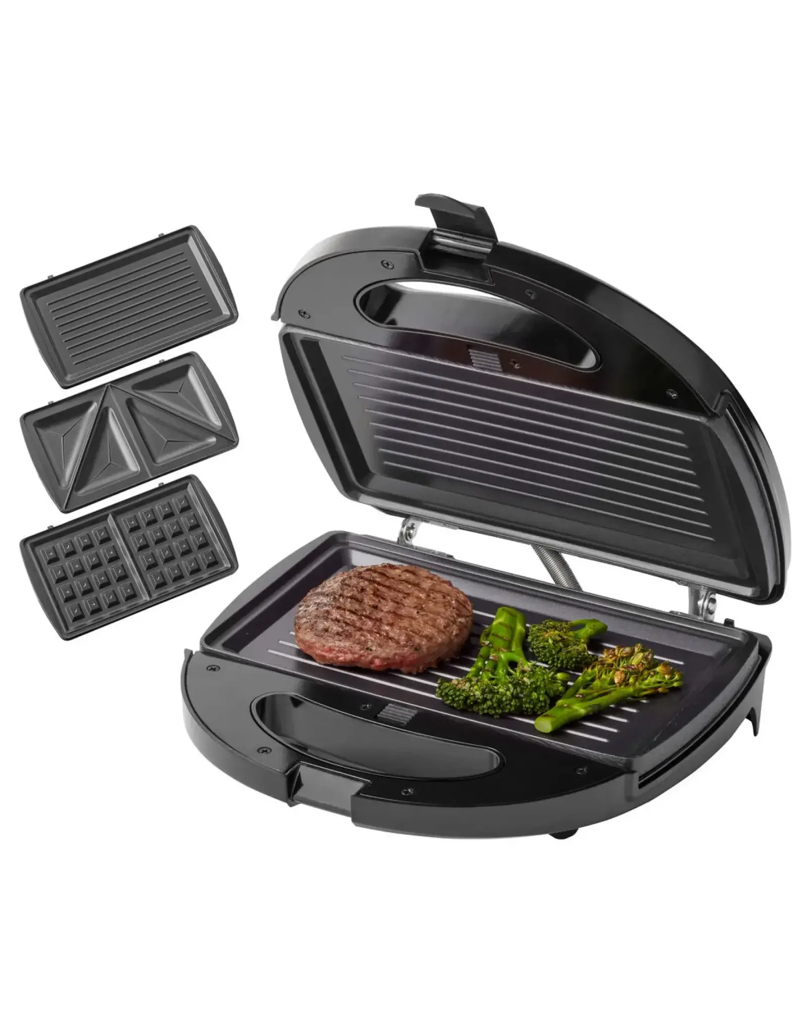 TOMADO Tomado Multigrill 750W zwart 3 verwisselbare platen