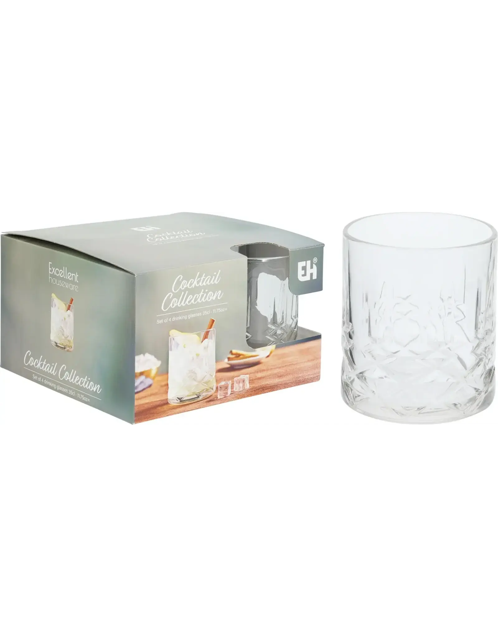 EXCELLENT HOUSEWARE Cocktail Collection drinkglas 35cl 4 stuks