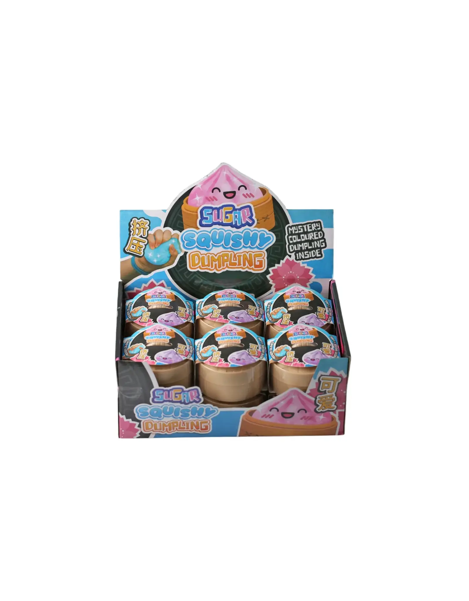 MERKLOOS Squishy sugar dumpling 9cm in stoommand 4ass kleur 10cm