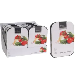 EXCELLENT HOUSEWARE Bereidingsbak met deksel 26x19x6cm 5 stuks