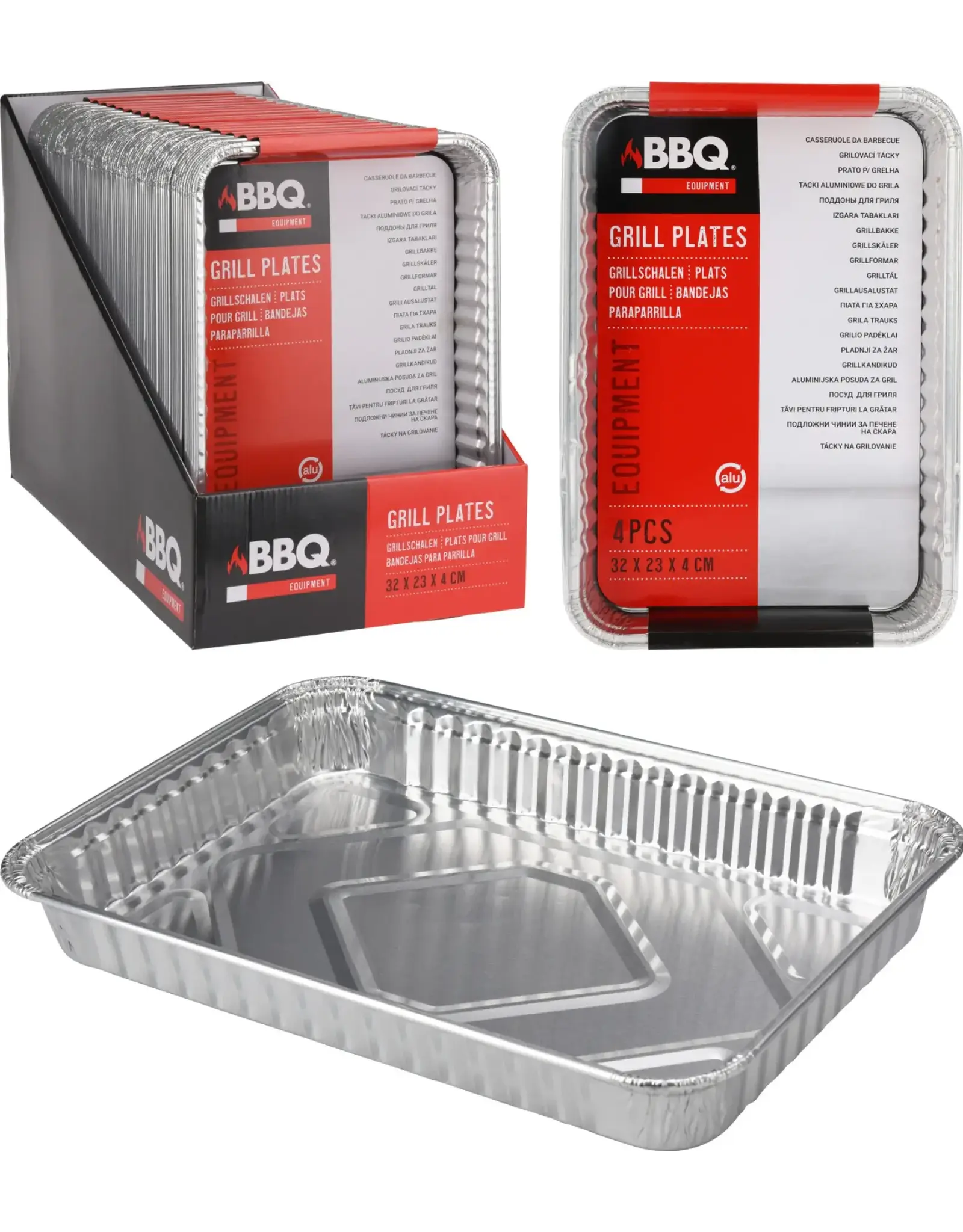 BBQ COLLECTION BBQ Schalen 32x23x4cm set van 4 stuks