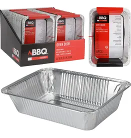 BBQ COLLECTION BBQ schaal aluminium 220x155x48mm set 4 stuks