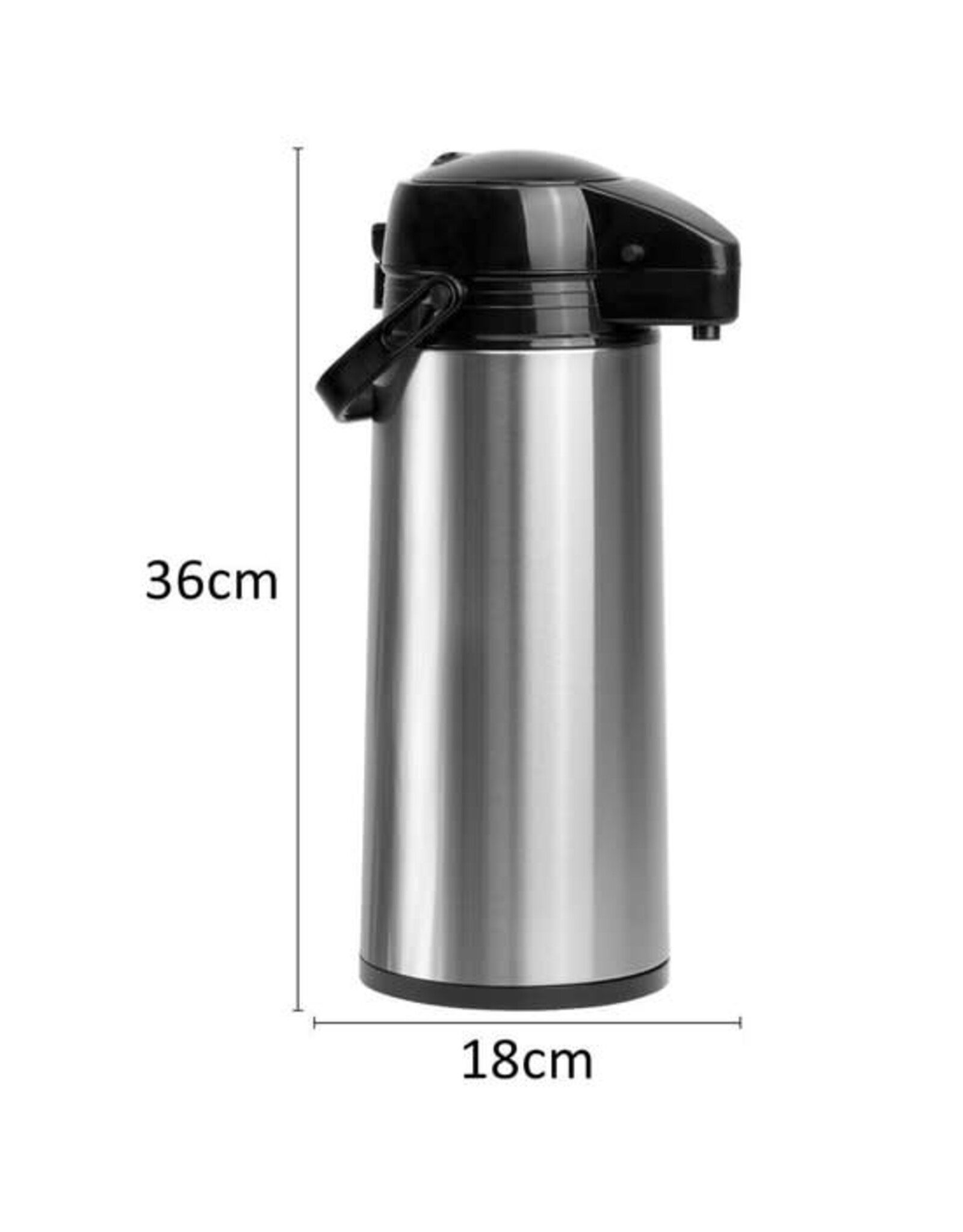 Thermoskan met pomp - 1,8 Liter - RVS - Vaatwasserbestendig