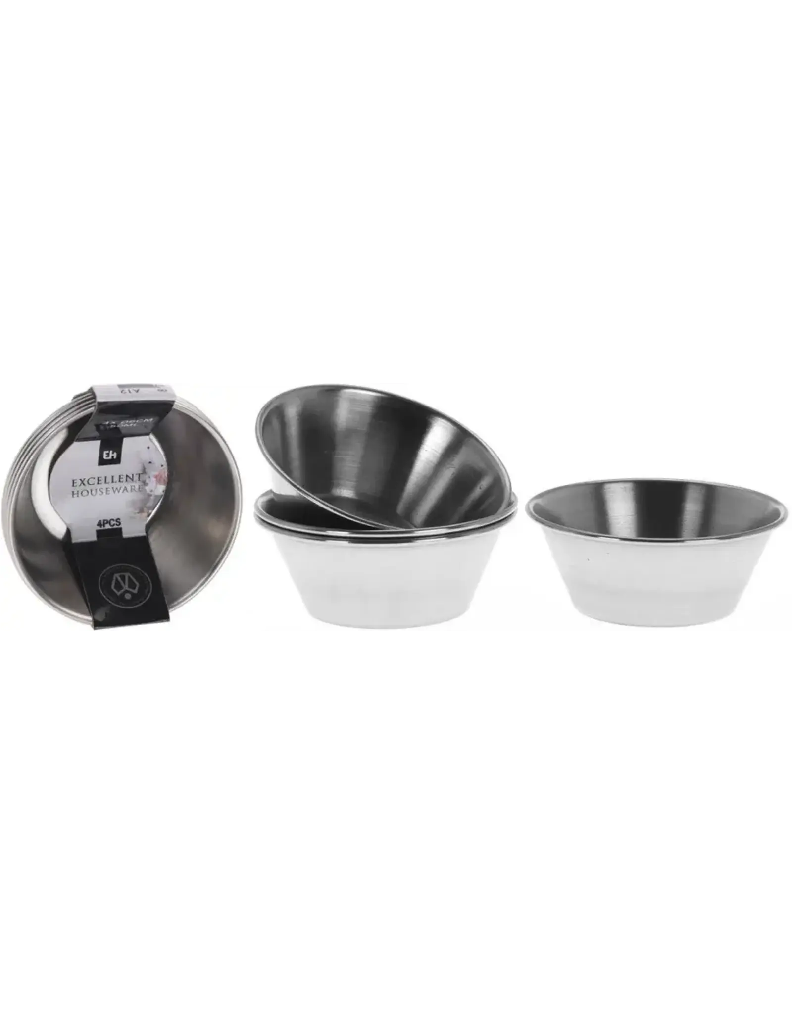 EXCELLENT HOUSEWARE EH Theezakjeshouder 4 delig rvs Dia60xH25mm