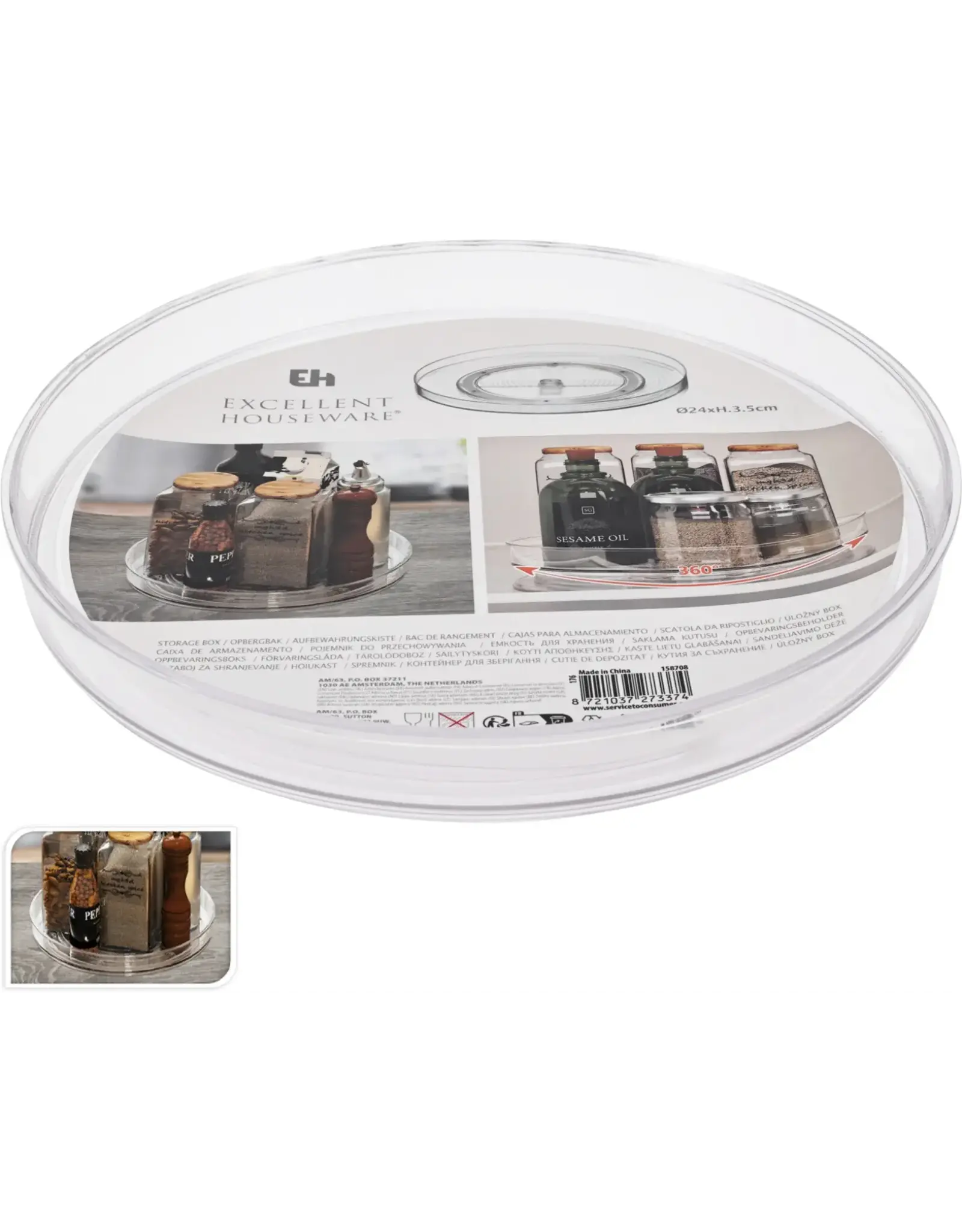 EXCELLENT HOUSEWARE Koelkast opbergbak draaiplateau 24cm