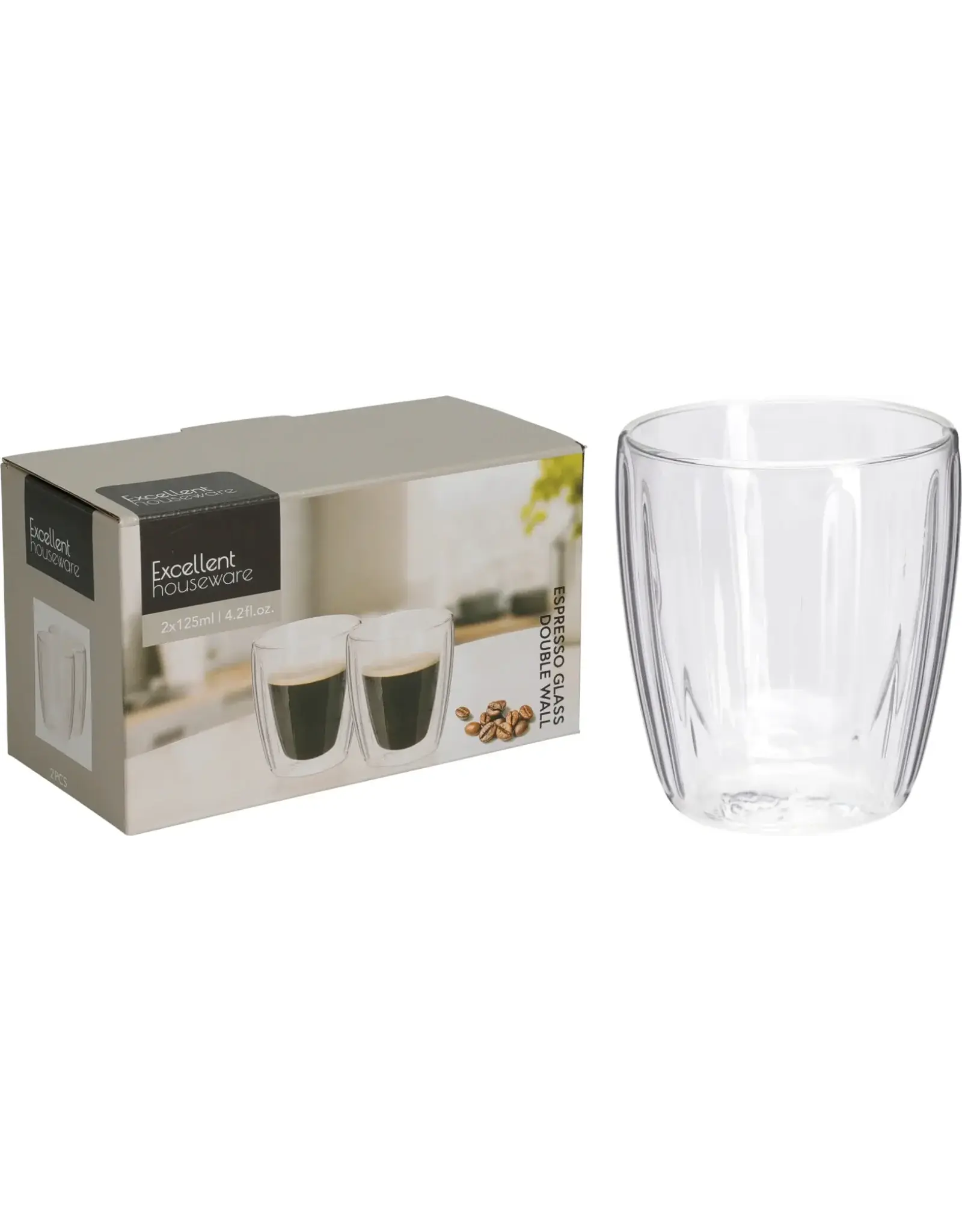 MERKLOOS Dubbelwandig Koffie-Theeglas 125ml set 2 stuks in doos