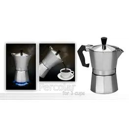 EXCELLENT HOUSEWARE Percolator RVS 3 kopjes