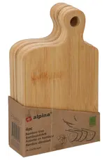 ALPINA Alpina Bamboe serveerplank 11,5x18x5cm set 4 stuks
