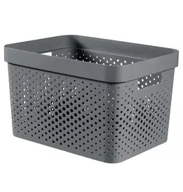 CURVER Curver infinity box dots 17L donker grijs - 100% recycled