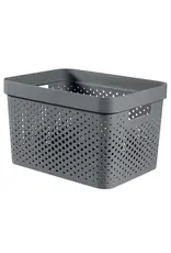 CURVER Curver infinity box dots 17L donker grijs - 100% recycled
