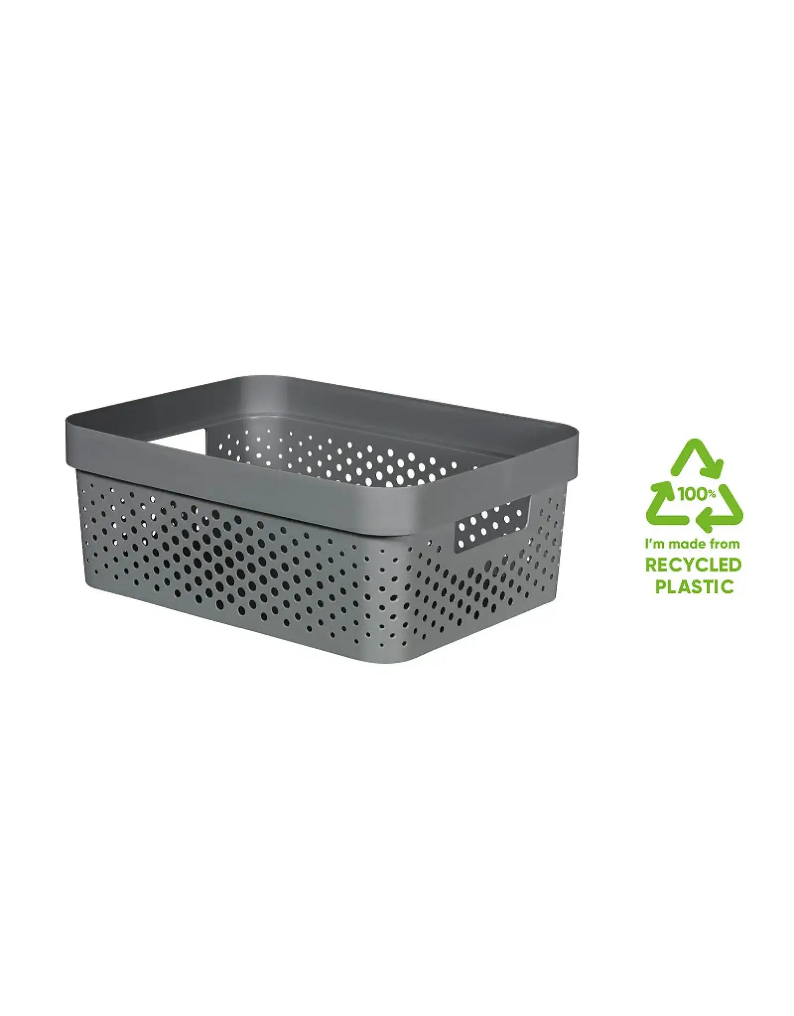 CURVER Curver infinity box dots 11L grijs 36x27x14cm 100% recycled