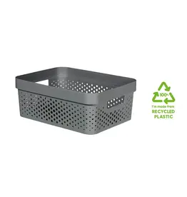 CURVER Curver infinity box dots 11L grijs 36x27x14cm 100% recycled