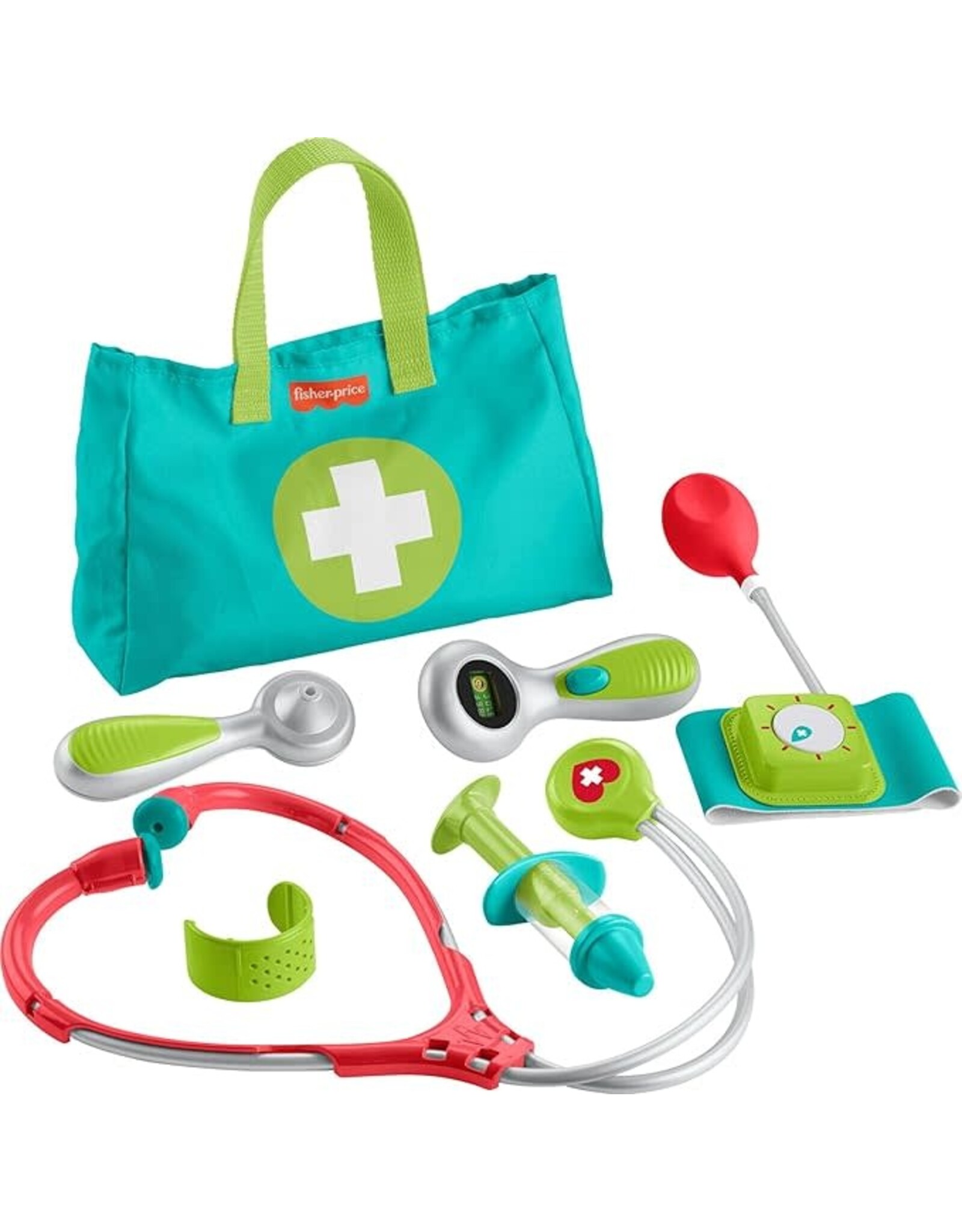 FISHER PRICE Fisher-Price Doktersset Fantasiespel voor peuters en kleuters, 7 accessoires, dokterstas,