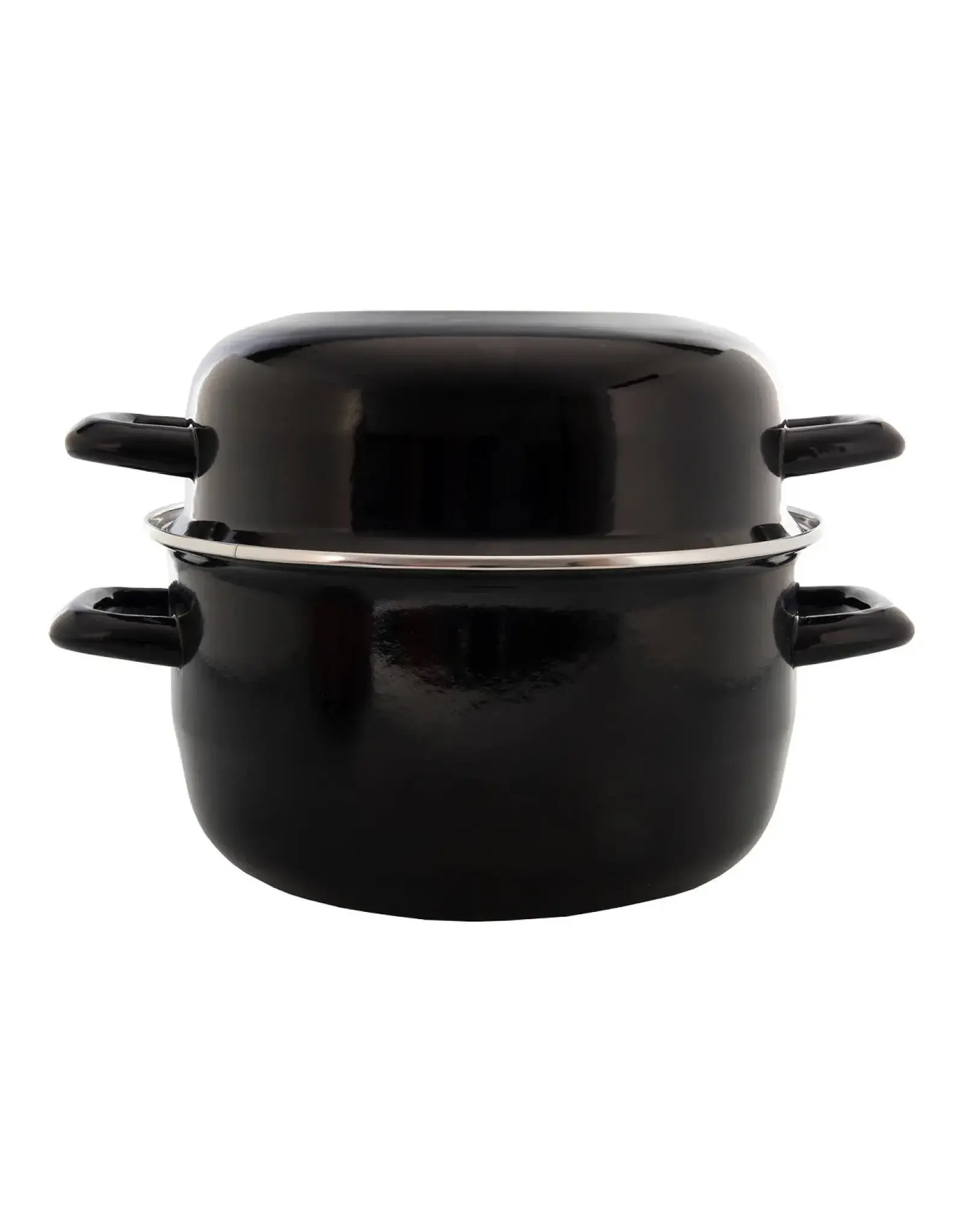 cooking Mosselpan 24 cm. zwart emaille