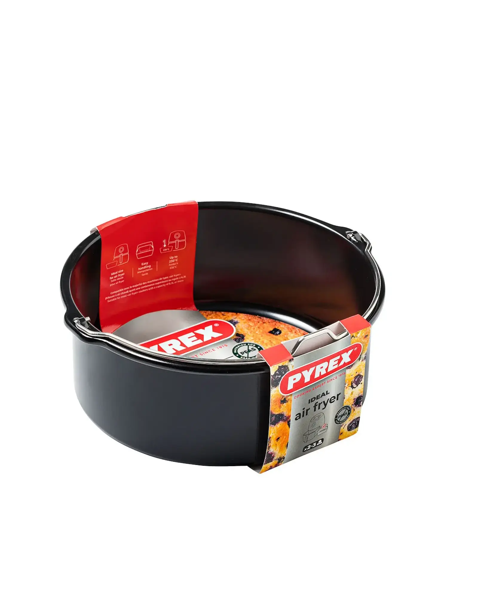 Pyrex Airfryer ovenschaal metaal rond 20x19x7.5cm 1.6L