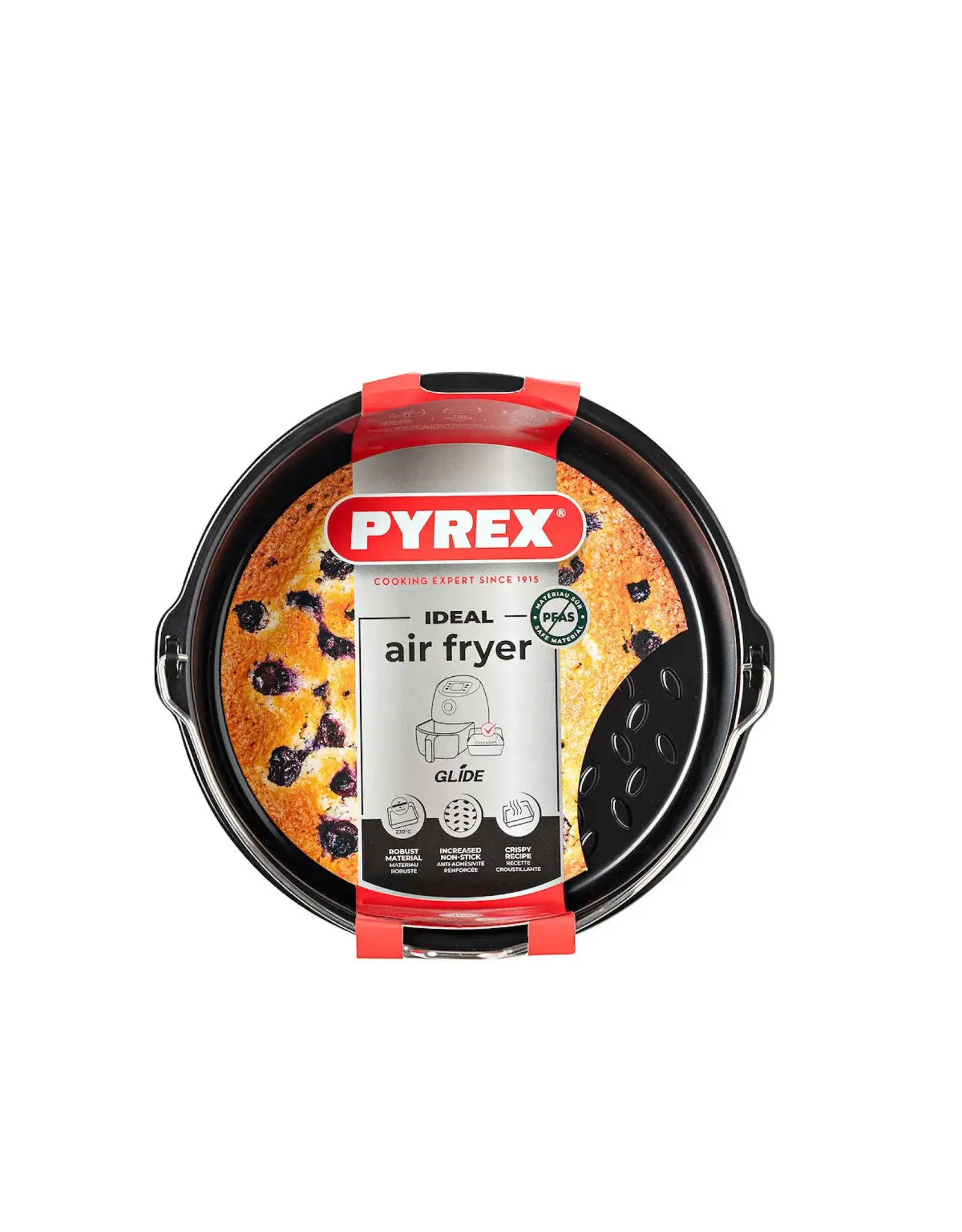 Pyrex Airfryer ovenschaal metaal rond 20x19x7.5cm 1.6L